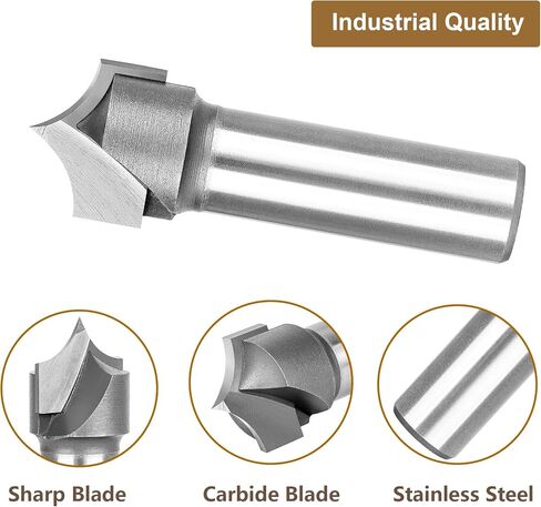 SpeTool 3/8 بوصة نصف قطر قطع راوتر بت 1/2 بوصة عرقوب 3/4 بوصة قطر القطع، 2 فلوت سوليد كربيد مائل مستدير فوق لقمة توجيه CNC لأداة نقش الأعمال الخشبية in Kuwait