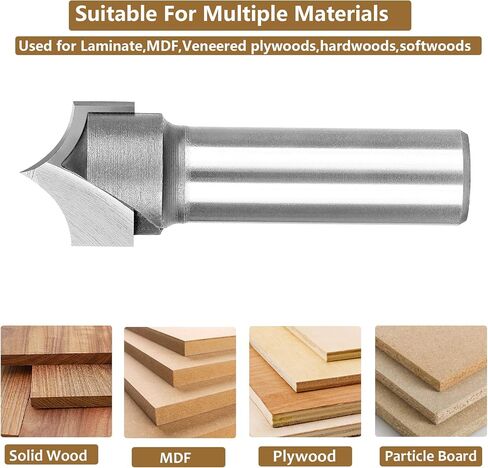 SpeTool 3/8 بوصة نصف قطر قطع راوتر بت 1/2 بوصة عرقوب 3/4 بوصة قطر القطع، 2 فلوت سوليد كربيد مائل مستدير فوق لقمة توجيه CNC لأداة نقش الأعمال الخشبية in Kuwait