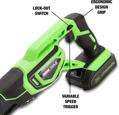 OEMTOOLS 24491 20V Max Lithium-Ion Reciprocating Saw, Cordless 3000 RPM Variable Battery Operated Reciprocating Saw With Battery Charger And Ballistic Nylon Case, 2.0Ah Electric Reciprocal Power Tool in Saudi Arabia