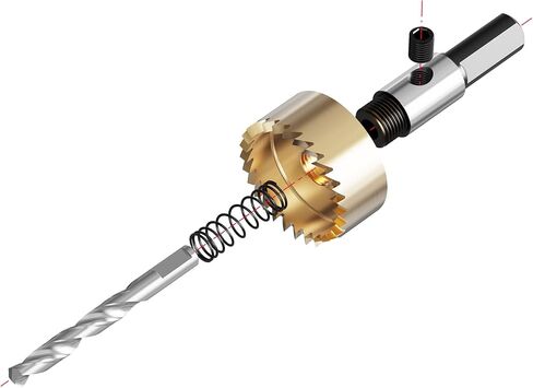 5PCS 16/18.5/20/25/30mm(5/8" to 1-3/16") HSS Hole Saw Cutter, Drill Bit Hole Saw Set Door Hole Drilling Kit for Stainless Steel, Aluminum Alloy, Copper, Iron, Plastic and Wood(Ti-Plating) in Saudi Arabia