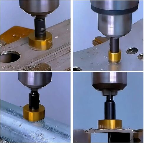 5PCS 16/18.5/20/25/30mm(5/8" to 1-3/16") HSS Hole Saw Cutter, Drill Bit Hole Saw Set Door Hole Drilling Kit for Stainless Steel, Aluminum Alloy, Copper, Iron, Plastic and Wood(Ti-Plating) in Saudi Arabia