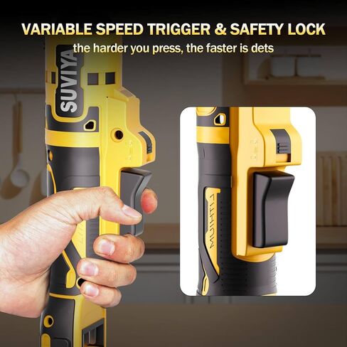 Cordless Electric Ratchet Wrench Set 3/8", Compatible For DEWALT 20V MAX Battery, 74Ft-Lbs 440RPM Power Ratchet Wrench with 1/4" Adapter, Power Electric Ratchet drive with variable speed (Tool Only) in Kuwait