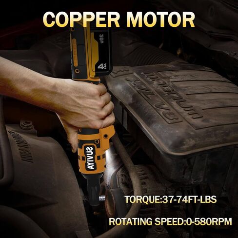 Cordless Electric Ratchet Wrench Set 3/8", Compatible For DEWALT 20V MAX Battery, 74Ft-Lbs 440RPM Power Ratchet Wrench with 1/4" Adapter, Power Electric Ratchet drive with variable speed (Tool Only) in Saudi Arabia
