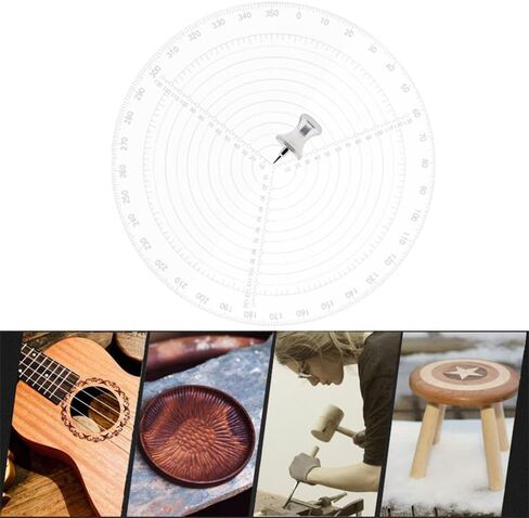 12" / 300mm Round Center Finder Tool Compass Acrylic with Centering Needle for Irregular Shapes, Drawing Circles on Wood, Poster Board, Plastic, Measuring Tools for Wood Lathe, Woodworking, Carpenter in Saudi Arabia