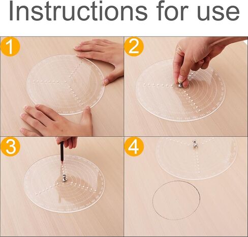 12" / 300mm Round Center Finder Tool Compass Acrylic with Centering Needle for Irregular Shapes, Drawing Circles on Wood, Poster Board, Plastic, Measuring Tools for Wood Lathe, Woodworking, Carpenter in Saudi Arabia