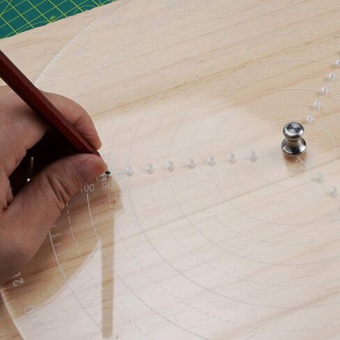 12" / 300mm Round Center Finder Tool Compass Acrylic with Centering Needle for Irregular Shapes, Drawing Circles on Wood, Poster Board, Plastic, Measuring Tools for Wood Lathe, Woodworking, Carpenter in Saudi Arabia