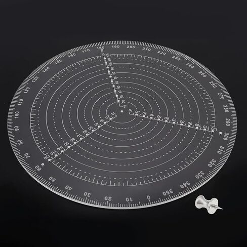12" / 300mm Round Center Finder Tool Compass Acrylic with Centering Needle for Irregular Shapes, Drawing Circles on Wood, Poster Board, Plastic, Measuring Tools for Wood Lathe, Woodworking, Carpenter in Saudi Arabia