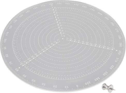 12" / 300mm Round Center Finder Tool Compass Acrylic with Centering Needle for Irregular Shapes, Drawing Circles on Wood, Poster Board, Plastic, Measuring Tools for Wood Lathe, Woodworking, Carpenter in Saudi Arabia