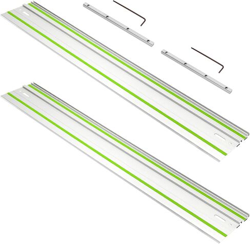 110in مسار منشار المسار السكك الحديدية لمنشار المسار festool، 55 "× 2 دليل السكك الحديدية مع موصل ل festool FS1400/2 دليل السكك الحديدية، مثالية لمنشار المسار festool وقطع النجارة الأطول، ضمان لمدة عامين in Kuwait