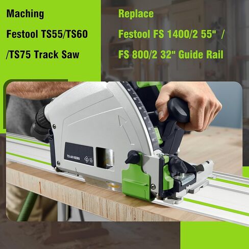 110in مسار منشار المسار السكك الحديدية لمنشار المسار festool، 55 "× 2 دليل السكك الحديدية مع موصل ل festool FS1400/2 دليل السكك الحديدية، مثالية لمنشار المسار festool وقطع النجارة الأطول، ضمان لمدة عامين in Kuwait