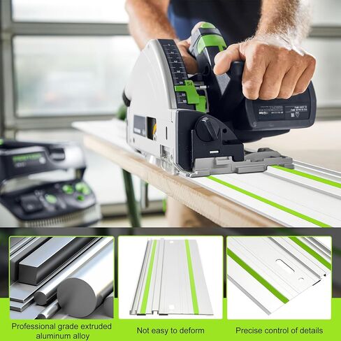 110in مسار منشار المسار السكك الحديدية لمنشار المسار festool، 55 "× 2 دليل السكك الحديدية مع موصل ل festool FS1400/2 دليل السكك الحديدية، مثالية لمنشار المسار festool وقطع النجارة الأطول، ضمان لمدة عامين in Kuwait