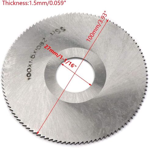 Slitting Saw Blade 108 Teeth Circular HSS Slitting Saw Cutter 100mm/3.93" Dia 1.5mm/0.059" Thick in Saudi Arabia