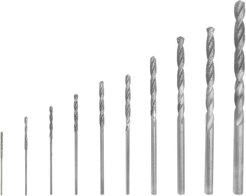 Twist Drill Bits, 10 Pcs Diamond Tipped Drill Bit Set Heavy Duty Micro Diamond Drill Bit Set for Glass Tile Jewelry 0.8 mm 1.0 mm 1.2 mm 1.5 mm 1.8 mm 2.0 mm 2.5 mm 3.0 mm 3.5 mm 4.0 mm in Saudi Arabia