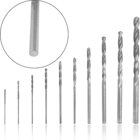 Twist Drill Bits, 10 Pcs Diamond Tipped Drill Bit Set Heavy Duty Micro Diamond Drill Bit Set for Glass Tile Jewelry 0.8 mm 1.0 mm 1.2 mm 1.5 mm 1.8 mm 2.0 mm 2.5 mm 3.0 mm 3.5 mm 4.0 mm in Saudi Arabia