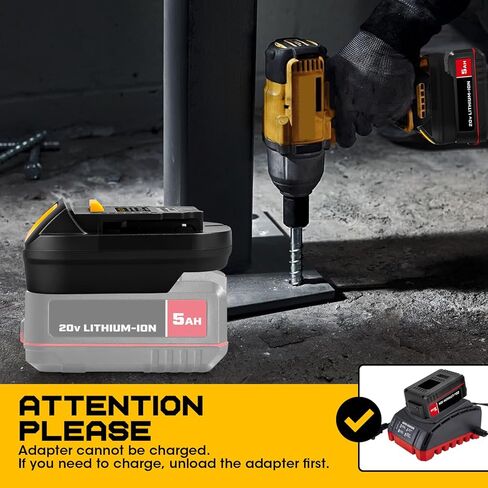 محول لأدوات Dewalt 20V اللاسلكية، لبطارية ليثيوم Bauer 20V Hyper Max تحويل لاستبدال بطارية Dewalt 20V MAX، يعمل من أجل DEWALT 20V MAX مثقاب لاسلكي/أداة تشغيل تأثير لاسلكية in Saudi Arabia