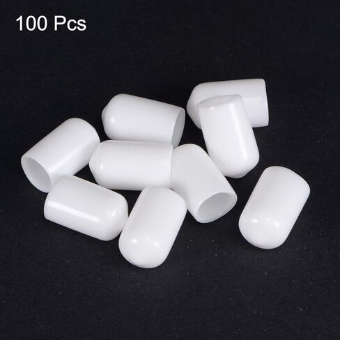 MECCANIXITY قبعات نهاية مستديرة غطاء مطاطي 3/8 بوصة حامي المسمار الفينيل لأنابيب الأنابيب 100 قطعة in Kuwait