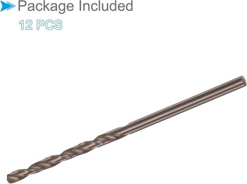 Cobalt Twist Drill Bits, 2.6mm Cutting Diameter 0.1" Shank, M35 High-Speed Steel Jobber Drill Bit Set (Applications: for Metal Wood Plastic), 12-Pieces in Saudi Arabia