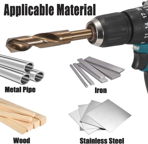1-1/2'' Twist Drill Bit, HSS M2 Quick Change Jobber Drill Bit with 1/2'' Round Shank, 118 Degree Split Point, Ideal for Steel, Copper, Aluminum, Zinc Alloy, Wood and Plastic in Kuwait