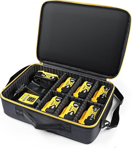 Luxtude Extra Large Battery Holder Case for Dewalt/Milwaukee/Makita/Ryobi 12V/18V/20V Battery & Charger, Tool Bag for DEWALT Holds 20V 2.0/3.0/4.0/5.0/6.0/9.0-Ah Batteries, Adapter,Bag Only in Saudi Arabia