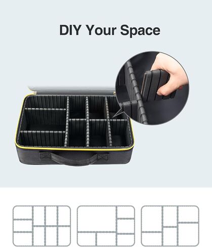 Luxtude Extra Large Battery Holder Case for Dewalt/Milwaukee/Makita/Ryobi 12V/18V/20V Battery & Charger, Tool Bag for DEWALT Holds 20V 2.0/3.0/4.0/5.0/6.0/9.0-Ah Batteries, Adapter,Bag Only in Saudi Arabia