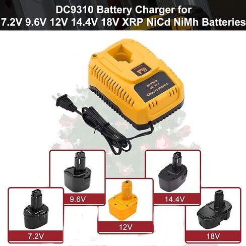 DC9310 استبدال شاحن البطارية السريع لديوالت 7.2 فولت 9.6 فولت 12 فولت 14.4 فولت 18 فولت XRP NiCd&NiMh شاحن بطاريات متوافق مع ديوالت DC9096 DC9098 DC9091 DC9071 DE9057 DW9096 DW9094 DW9072 DW9062 DW9116 in Kuwait