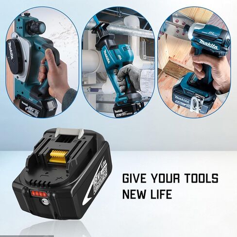 6.0Ah BL1860B Replacement Battery Compatible with Makita 18V Battery Lithium-ion Compatible with Makita 18 Volt BL1850B BL1840B BL1830B BL1835 BL1840 BL1850 BL1860 LXT400 Battery with LED Indicator in Kuwait