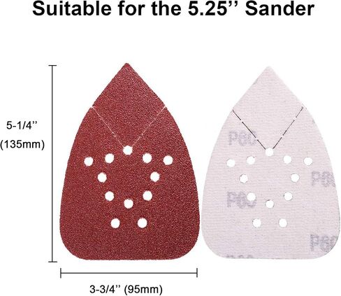Mouse Detail Sander Sandpaper 100PCS with 2 Pack Sanding Pads, 60 80 120 150 220 Grit Sandpaper Assortment for Mouse Palm Sanders in Saudi Arabia