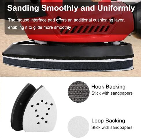Mouse Detail Sander Sandpaper 100PCS with 2 Pack Sanding Pads, 60 80 120 150 220 Grit Sandpaper Assortment for Mouse Palm Sanders in Saudi Arabia