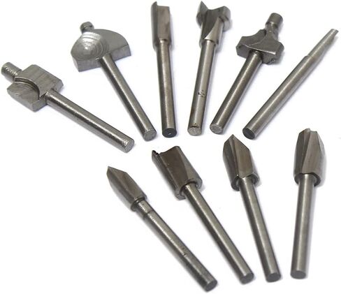 CLAHJQX 10 قطعة HSS راوتر بت قاطع خشب طقم طحن 1/8 "3.2 مللي متر قاطع الطحن نمط القاطع لآلة الحفر المقلم in Kuwait