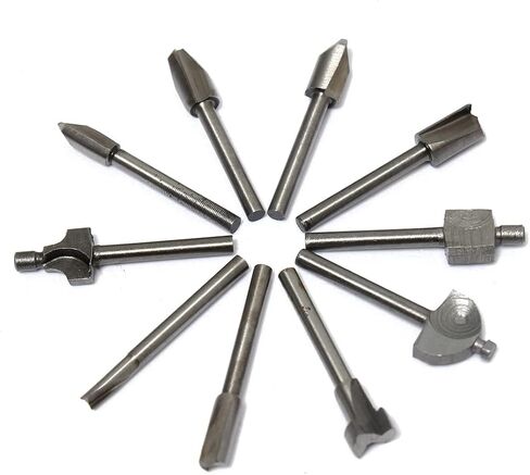CLAHJQX 10 قطعة HSS راوتر بت قاطع خشب طقم طحن 1/8 "3.2 مللي متر قاطع الطحن نمط القاطع لآلة الحفر المقلم in Kuwait