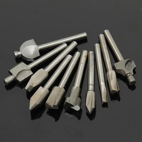 CLAHJQX 10 قطعة HSS راوتر بت قاطع خشب طقم طحن 1/8 "3.2 مللي متر قاطع الطحن نمط القاطع لآلة الحفر المقلم in Kuwait