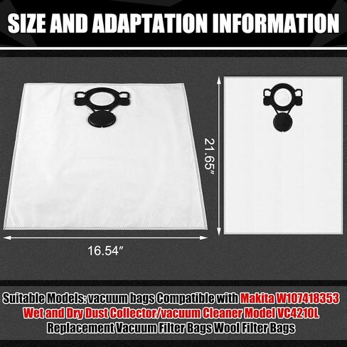 5 Pcs Vacuum Cleaner Bags Compatible with Makita W107418353 Wet and Dry Dust Collector/vacuum Cleaner Model VC4210L Replacement Vacuum Filter Bags Wool Filter Bags in Saudi Arabia