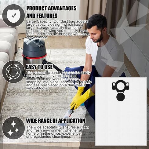 5 Pcs Vacuum Cleaner Bags Compatible with Makita W107418353 Wet and Dry Dust Collector/vacuum Cleaner Model VC4210L Replacement Vacuum Filter Bags Wool Filter Bags in Saudi Arabia