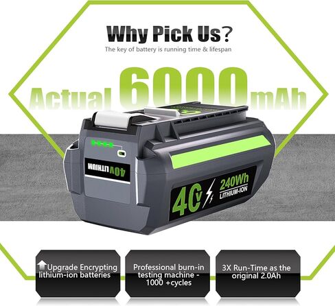 ترقية 6.0Ah 40V استبدال البطارية لبطارية Ryobi 40V OP4060 لـ Ryobi 40Volt أداة لاسلكية بطارية ليثيوم أيون OP4015 OP4026 OP40201 OP40261 OP4030 OP40301 OP4040 OP40401 OP4050 OP40601 in Kuwait