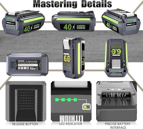 ترقية 6.0Ah 40V استبدال البطارية لبطارية Ryobi 40V OP4060 لـ Ryobi 40Volt أداة لاسلكية بطارية ليثيوم أيون OP4015 OP4026 OP40201 OP40261 OP4030 OP40301 OP4040 OP40401 OP4050 OP40601 in Kuwait