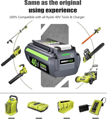 ترقية 6.0Ah 40V استبدال البطارية لبطارية Ryobi 40V OP4060 لـ Ryobi 40Volt أداة لاسلكية بطارية ليثيوم أيون OP4015 OP4026 OP40201 OP40261 OP4030 OP40301 OP4040 OP40401 OP4050 OP40601 in Kuwait