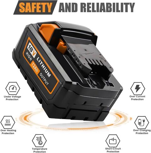 Upgraded to 12000mAh High Capacity Replacement Battery Compatible with Milwaukee 18 Volt Battery Lithium 48-11-1880, 48-11-1815, 48-11-1820, 48-11-1840, 48-11-1850 48-11-1860 Cordless Tools(Orange) in Saudi Arabia