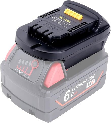 ML18DL Adapter Compatible with Milwaukee M18 18V Battery to Replacement for Dewalt 20V Battery, Battery Converter Compatible with DeWalt 20V Tools in Saudi Arabia