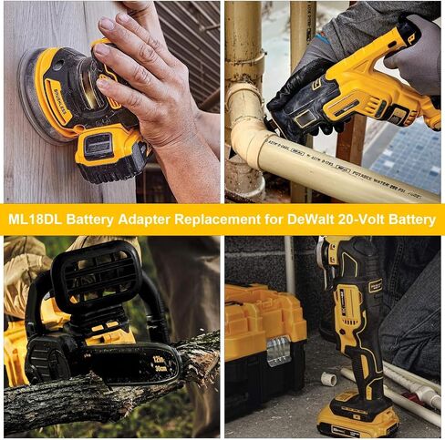 ML18DL Adapter Compatible with Milwaukee M18 18V Battery to Replacement for Dewalt 20V Battery, Battery Converter Compatible with DeWalt 20V Tools in Saudi Arabia