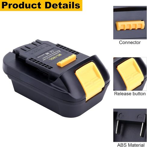 ML18DL Adapter Compatible with Milwaukee M18 18V Battery to Replacement for Dewalt 20V Battery, Battery Converter Compatible with DeWalt 20V Tools in Saudi Arabia