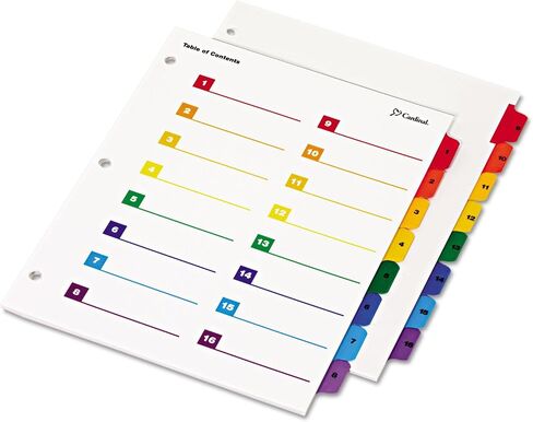 Cardinal by TOPS Products OneStep Printable Table of Contents and Index Dividers, 32-Tab, Numbered, Multi-Color (60970) in Saudi Arabia