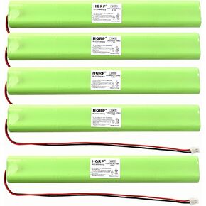 HQRP 5-Pack Emergency Exit Light Battery Compatible with Unitech BBAT0043A Lithonia ELB-B003 ELB-B004 BAT9.6V700 AA700MAH AA900MAH 9.6v 700mAh Ni-CD BBATOO43A