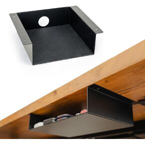 Storage Drawer - Carbon Steel Underdesk Drawer Slide Out, 17.7 x 12 x 4 in, Matte Black - Premium Quality, Ergonomic Organization, Cable Management, Versatile Sizes, Luxe Extras