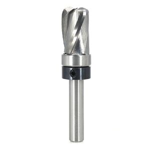 Compression Top Bearing Flush Trim Router Bit 1/4 Shank - 1/2" Cutting Dia, 1" Cut Height, Carbide Spiral Up-Down Pattern Template Flush Cut Router Bit, for Wood Trimming