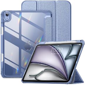 حافظة VIKESI لجهاز iPad Air الجيل الخامس / الرابع مقاس 10.9 بوصة تم إصدارها في 2020/2022، ظهر صلب نحيف غير لامع، إطار TPU ناعم، حامل قلم رصاص وغطاء للنوم/الاستيقاظ التلقائي لجهاز iPad Air 5/4 - أرجواني نجمي
