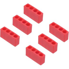 HARFINGTON 6pcs Plastic Hex Shank Screwdriver Bit Holder Organizer 7 Holes 1/4 Inch Plastic Drill Bits Storage Case for Any 1/4" Hex Shank Metal Driver Bits Use, Red