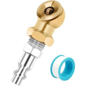 1/4" Portable Air Chuck Closed Brass Ball Inflator for Tire Inflator Gauge Nozzle for Air Compressor Accessories (2 PACK)