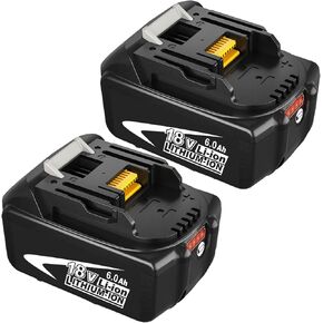 2-Pack 6.0Ah BL1860B Replacement for Makita 18vBattery Compatible with Makita 18 Volt Battery Lithium-ion BL1815 BL1820 BL1820B BL1830B BL1835 BL1840 BL1850 BL1860 LXT400 with LED Indicato (White)