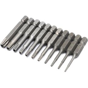 مجموعة لقم مفك توركس، T6، T7، T8، T9، T10، T15، T20، T25، T27، T30، T40، ساق سداسية 1/4 بوصة S2 مصنوعة من خليط معدني بطول 2 بوصة، 11 قطعة in Kuwait