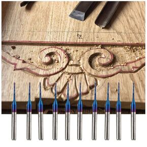 لقم التوجيه، قاطعة الطحن، لقمة قطع الكربيد، لقمة نقش نهاية الذرة الزرقاء لآلات CNC PC B 10 قطع (1.0 مم) in Kuwait